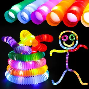 Tubes lumineux LED qui brillent dans la nuit, extensibles, sensoriels, pour enfants, 6 pièces