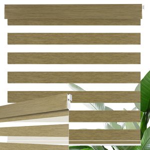 Zhenpin cao cấp vải lanh dày rèm không khoan không có công cụ Màn cửa sổ không dây nhanh chóng được xây dựng trong cài đặt ngựa vằn thiết kế - Product Image 1