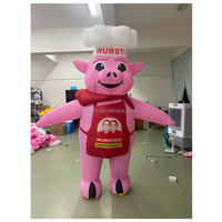 Modèle gonflable personnalisé de chef de porc gonflable pour la publicité de restaurant