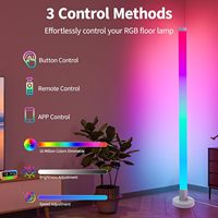 Lampe sur pied d'angle moderne GOLDMORE à faire soi-même, télécommande RGB 59 (150 CM), LED intelligente, plastique, synchronisation musicale, 16 millions de couleurs, jardin