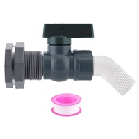 Adaptateur de robinet pour baril de pluie standard US transfrontalier, vanne à boisseau sphérique en PVC 3/4, connecteur de tuyau d'arrosage de jardin, séparateur de baril