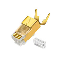 Connecteurs RJ45 blindés en cuivre de haute qualité avec barre de chargement UTP FTP 8P8C mâle – Vente directe usine