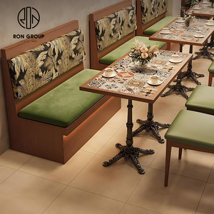 <span class=keywords><strong>Vintage</strong></span> commerciale su misura in velluto di legno caffè e ristorante tavolo e sedia Set divano mobili stand per Hotel caffetteria - Product Image 5