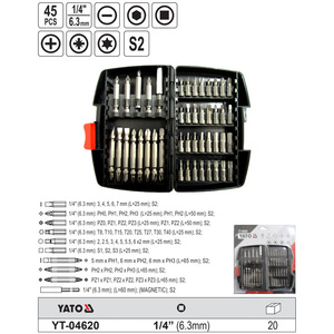 ชุดไขควงอี-ทัว 45 ชิ้น พร้อมหัวไขควงขนาด 1/4 นิ้ว ชุดเครื่องมือซ่อมรถยนต์ - Product Image 2