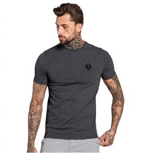 Camiseta Casual de Jersey Estampada, Color Gris Jaspeado, 95% Algodón, 5% Elastano, Personalizada, Económica, Talla Grande, Corte Ajustado para Hombre - Product Image 3