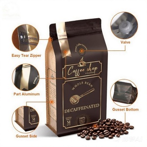 Bolsas de Embalaje de Café Vacías Personalizadas de 100gr con Válvula, Cierre Hermético, Fondo Plano de Aluminio, para Granos de Café de 100g, 150g, 250g - Product Image 2
