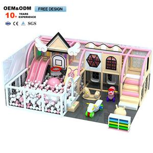 Aire de jeux intérieure pour enfants personnalisée, rose, avec un nouveau design, petit parc d'attractions intérieur, piscine à balles avec des éléments en mousse plastique - Product Image 1