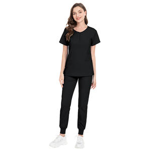 Logotipo personalizado elástico Hospital Scrub ropa <span class=keywords><strong>de</strong></span> <span class=keywords><strong>trabajo</strong></span> estético médico enfermera <span class=keywords><strong>uniformes</strong></span> Top y pantalones para médicos - Product Image 1