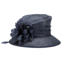 Nueva moda señoras Sinamay Iglesia sombrero Floral té fiesta boda Vestido Cloche Sun Fascinator para negocios Kentucky Derby eventos