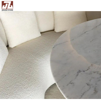 Table à manger personnalisée de luxe en pierre d'onyx naturel Base cannelée en marbre de haute qualité Design moderne pour meubles de salle à manger