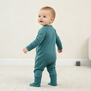 Nouvelle Combinaison Bébé en Bambou, Tenue Une Pièce Personnalisée pour Nouveau-né, Couleur Unie, Tissu Tricoté en Gros pour Bébés Garçons et Filles - Product Image 5