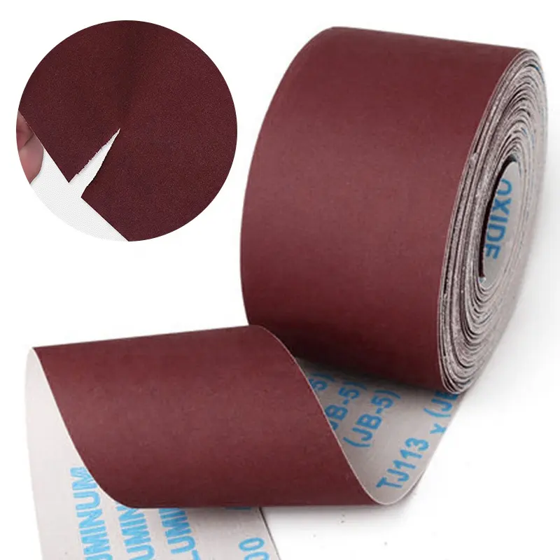 Hot Sale Aluminum Oxide Sandpaper Rolls 60 Grit Emery Cloth Backing Surface Polishing Soft Abrasive Cloth