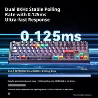 Clavier de jeu mécanique sans fil Aula F87 PRO V2 10000mAh 8K Polling Tri-mode SOCD/MT/TGL Hot-Swap TKL Gasket Crème RGB