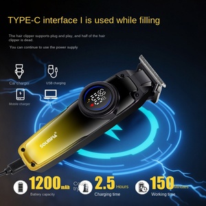 Người Đàn Ông Của Chuyên Nghiệp Điện Dầu Đầu Cho Cắt <span class=keywords><strong>LCD</strong></span> Hiển Thị USB Điện Tóc Tông Đơ Nguồn Có Thể Điều Chỉnh Các Tính Năng Hộ Gia Đình Sử Dụng - Product Image 5