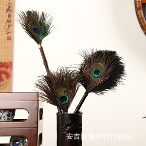 Plumeau en bambou à tête irrégulière en forme de paon pour le nettoyage des meubles, cadeau décoratif - Product Image 2