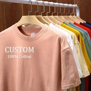 For Cotton Knitted Fabric Silk Screen Printed Solid Color Eco-Friendly <b>T</b>-Shirt for Men with Custom Logo - Product Image 2