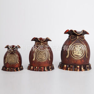 Hucha decorativa de cobre, bolsa de cobre dorada, hucha de la suerte para sala de estar, adorno de cuenco del tesoro. - Product Image 4