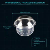 Bol à dessert en plastique transparent rond de 30 oz avec couvercle à clipser, récipient jetable transparent pour gâteau aux fruits à plusieurs étages