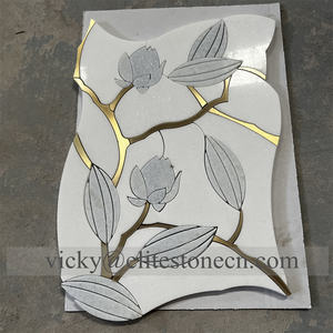 Meistverkauftes Marmor-Blumenmuster Wasserstrahl-Mosaik Wand- und Bodenfliesen - Product Image 2