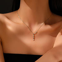 Valentijnsdag Fijne Sieraden 925 Sterling Zilver 18K Goud Verguld Blauw Paarse Zirkoon Hart Hangertjes Kettingen Cadeau