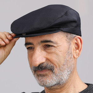 Gorra plana para hombre, de lona negra, transpirable, cálida, a prueba de viento, estilo Oriente Medio, para primavera y otoño. - Product Image 3