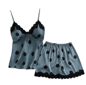 Cina fabbrica all'ingrosso Wave Point canotta pantaloncini vestito <span class=keywords><strong>cotone</strong></span> <span class=keywords><strong>biologico</strong></span> <span class=keywords><strong>pigiama</strong></span> donna - Product Image 3