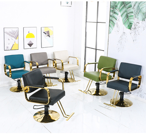 Cadeira estilo antigo para mulheres, cadeira elegante de salão dourado para estilizar