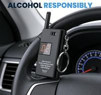 Alcoholímetro de Llavero Airsense BAC (Negro) |   Sensor de Celda de Combustible Semiconductor, Operación con un Botón, Respuesta de 1 Segundo, Batería de Litio
