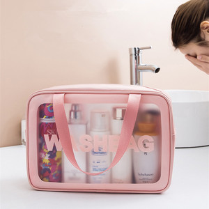 Sac de toilette transparent en PVC imperméable personnalisé Amiqi, pour le voyage, le rangement des cosmétiques et du maquillage, avec fermeture éclair - Product Image 6