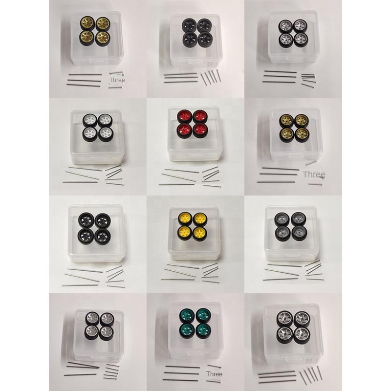 Модель автомобиля из сплава 1/64, Модифицированная ступица колеса, резиновая шина, Модифицированная спичка для автомобильного колеса, совместимая с 11 мм пластиковыми деталями