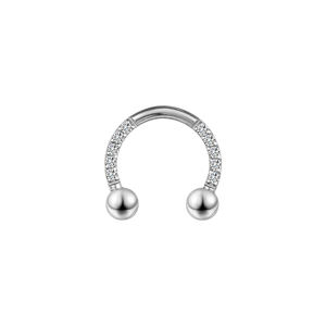 G23 Titan Mũi xuyên vàng bạc vách ngăn mũi nhẫn <span class=keywords><strong>6mm</strong></span> 8mm đá quý móng ngựa tròn Barbell piercing đồ trang sức - Product Image 2