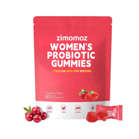 Gummies probiotiques pour femmes avec fibres prébiotiques, enzymes et antioxydants ; saveur canneberge, 60 unités, possibilité d'étiquetage personnalisé