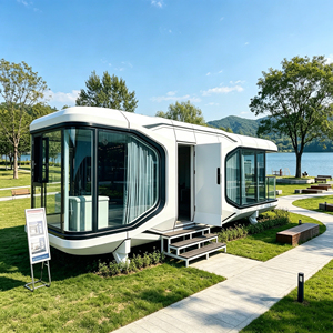 Capsule spatiale futuriste portable, maison intelligente préfabriquée pour le glamping, le camping, l'hébergement hôtelier avec salle de bain et cuisine - Product Image 4