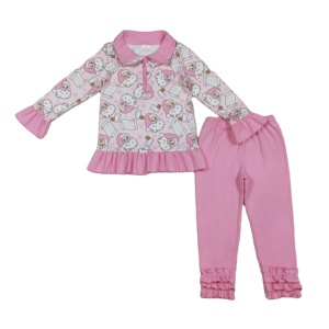 RTS Noël Père Noël Enfants Boutons Pull Jogger 2 Pièces Tenues Nouveaux Modèles En Gros Chaud Frères Allumettes Vêtements Pour Enfants - Product Image 1