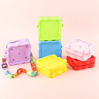 Sac bandoulière carré adorable en silicone, mini sac à main motif animal de dessin animé, portefeuille pour enfants, petite bourse en caoutchouc pour les récompenses scolaires