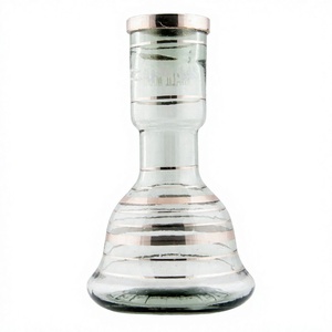 Khalil Mamoon Mini Beast Silver Stripe Glass Base – 23 cm Replacement Vase - Product Image 1