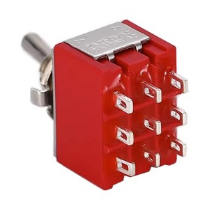 Interrupteurs à bascule 9 broches, rouge, 2/3 positions, ON-OFF/ON-OFF-ON, DPDT, mini interrupteur, 6A/125V-3A/250V AC, MTS-302, interrupteur à bouton-poussoir - Product Image 2