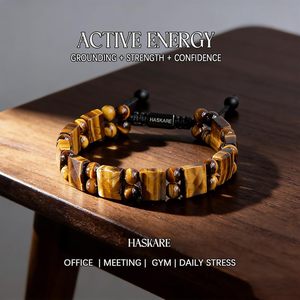 Bracelet HASKARE pour homme en cristal œil de tigre et strass – <span class=keywords><strong>Pierre</strong></span> véritable, anti-anxiété, avec cordon tressé, cadeau pour lui - Product Image 3