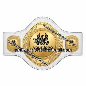 Cinturón de Campeonato Personalizado Ecológico de PU para Competencia de Boxeo, MMA y Taekwondo - Diseño de Cintura Baja con Forro - Product Image 1