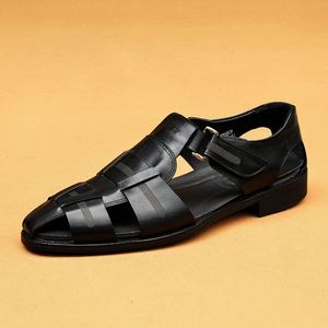 Sandalias Romanas de Gladiador Tejidas a Mano en Cuero Genuino, Venta Caliente de Exportación Verano-Otoño 2025, Zapatos Casuales de Playa para Hombre, Transpirables - Product Image 5