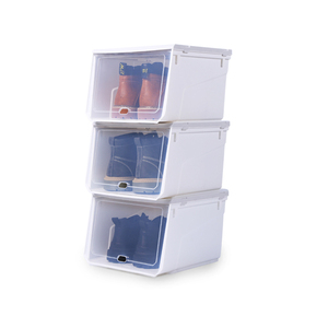Plastic Boxes Storage Transparent Drop Front Case Organizer Plastic Sneaker Shoe Clear Box
