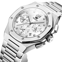 Montre de plongée sportive de luxe en acier inoxydable avec logo personnalisé OEM 3626, montre lumineuse pour hommes