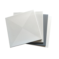 Panneau de plafond acoustique perforé en aluminium 600x600, dalles de faux plafond métalliques pour la rénovation d'intérieur de bureaux modernes