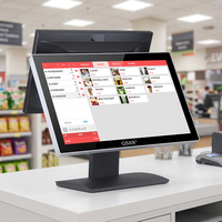 Terminal Punto de Venta con Pantalla Táctil Dual de 18.5 Pulgadas, Sistema POS Todo en Uno con Windows para Farmacias y Tiendas de Ropa