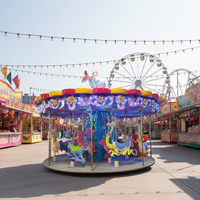 Manège portable pour parcs d'attractions extérieurs et intérieurs, carrousel de chevaux sur remorque à vendre