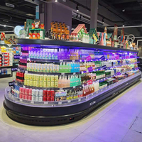 Vitrine de réfrigérateur de légumes de supermarché vitrine de réfrigérateurs commerciaux Offre Spéciale de 2500mm avec congélateur à refroidissement par air inclus