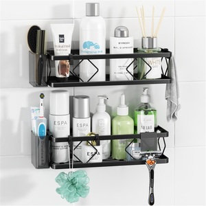 Modern Design Zinc Alloy Hotel Use <b>Standing</b> <b>Corner</b> Bathroom Toiletries Rack with Punch-Free Installation - Product Image 4