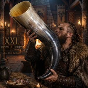 Cuerno Vikingo XXL Dark Hammer Art para Beber, Cuerno Animal Natural Hecho a Mano, Decoración, Regalo para Coleccionistas, Hogar, Boda - Product Image 3