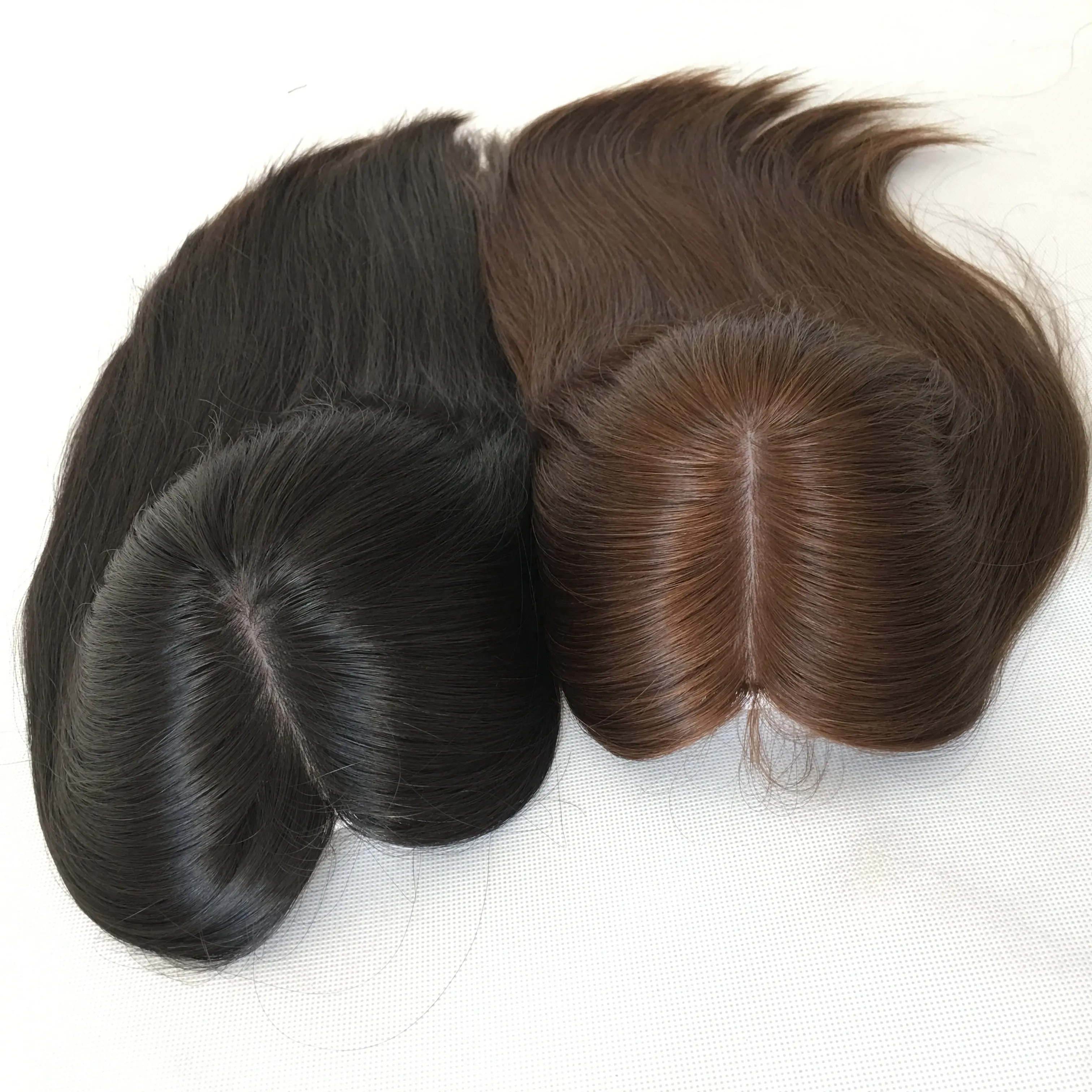 LBT05 Body wavy European Human Virgin Hair Brunette Blonde 4*4 Hand-tied Jewish Silk Topper Kippah Fall Wigs For Women