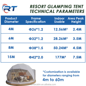 Carpa Domo Geodésica Redonda de Lujo para Exteriores, Moderna, Impermeable, de PVC, de Doble Capa, para las Cuatro Estaciones, con Baño, para Resorts - Product Image 6